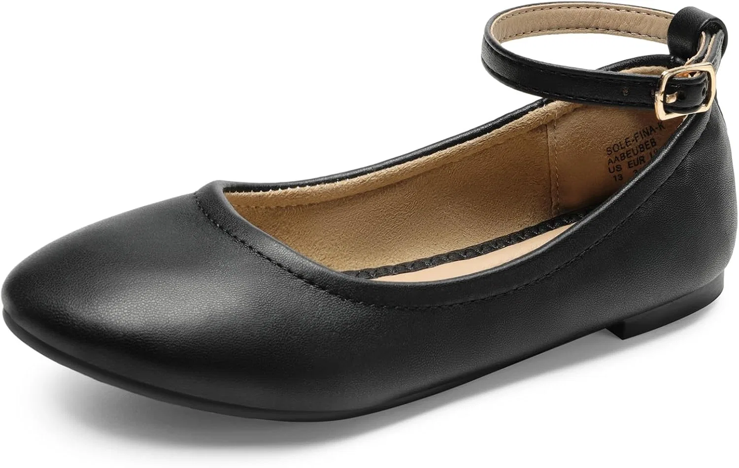 Детские балетки для девочек с ремешком на щиколотке DREAM PAIRS, Black