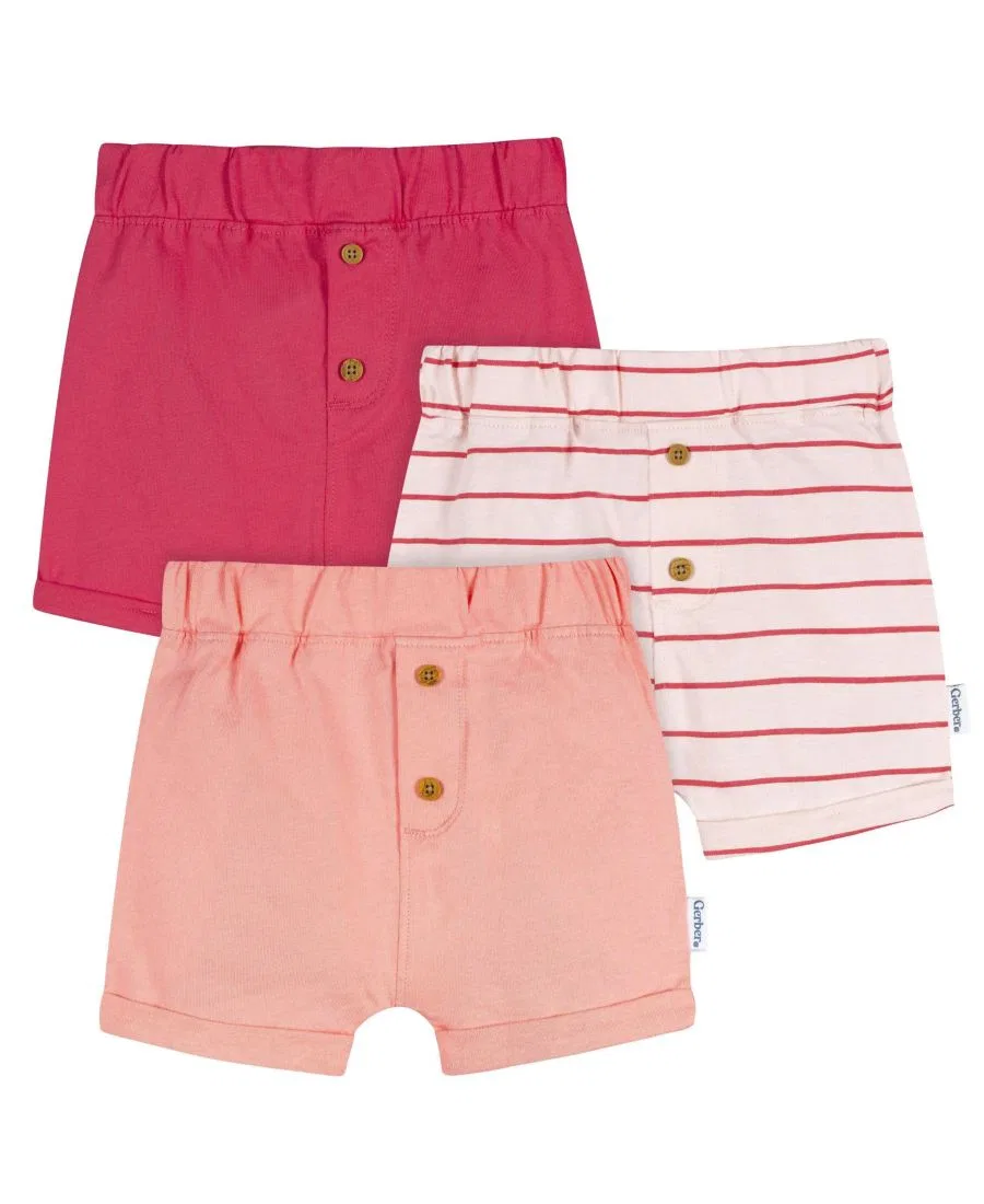 Комплект из 3 детских шорт с манжетами Gerber, Coral