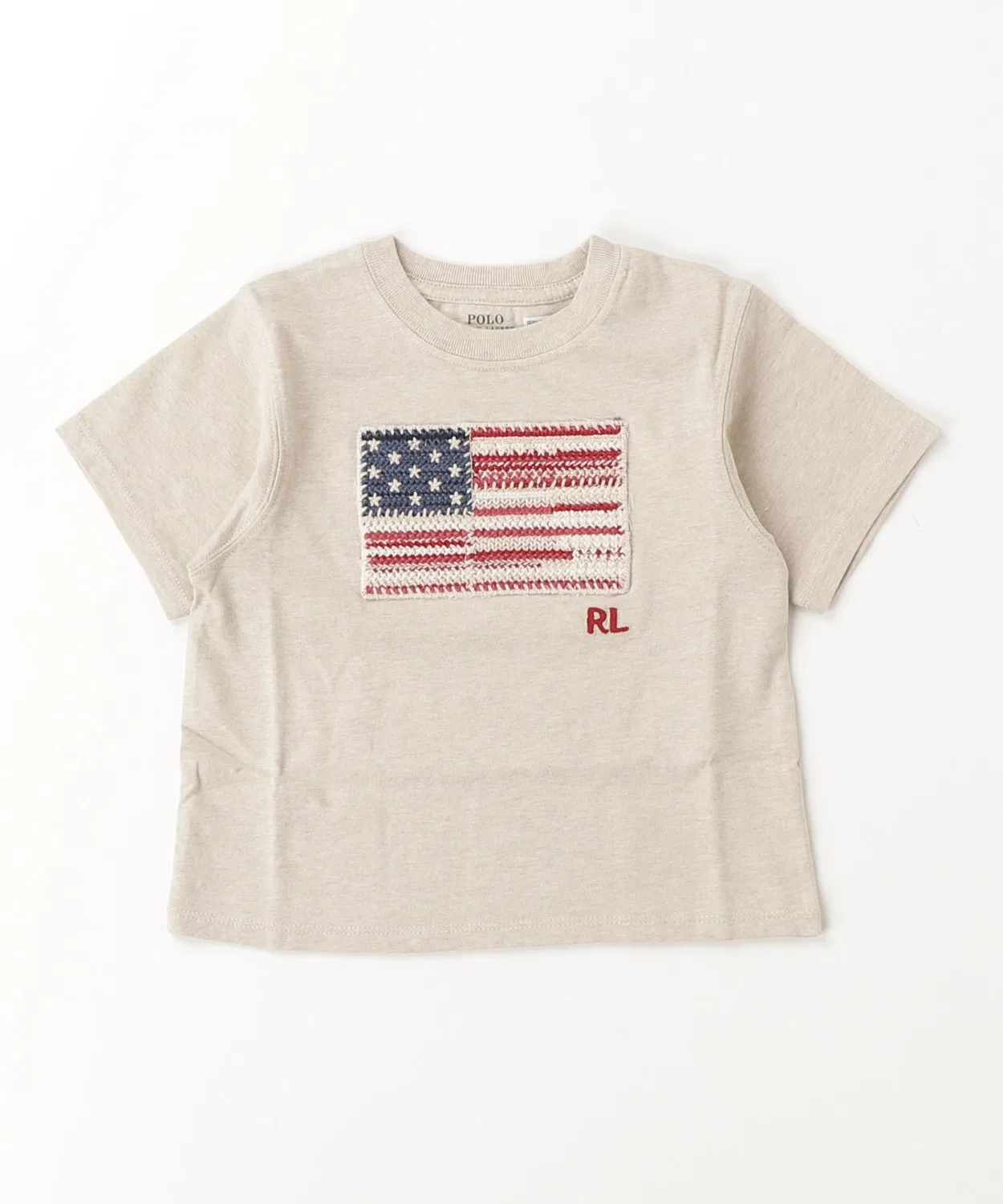 Детская футболка с принтом Flag Cotton Jersey T-Shirt POLO RALPH LAUREN CHILDRENSWEAR, Brown — фото 3