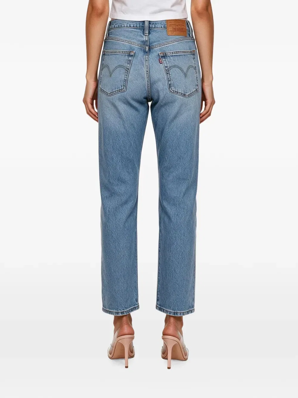 Джинсы Levi's 501 прямого кроя с нашивкой-логотипом, синий — фото 4