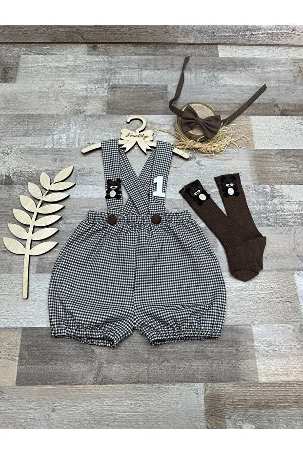 Детский комбинезон для мальчиков полосатый Teddy Bear Concept Feriatolye, Kazayagi Pattern