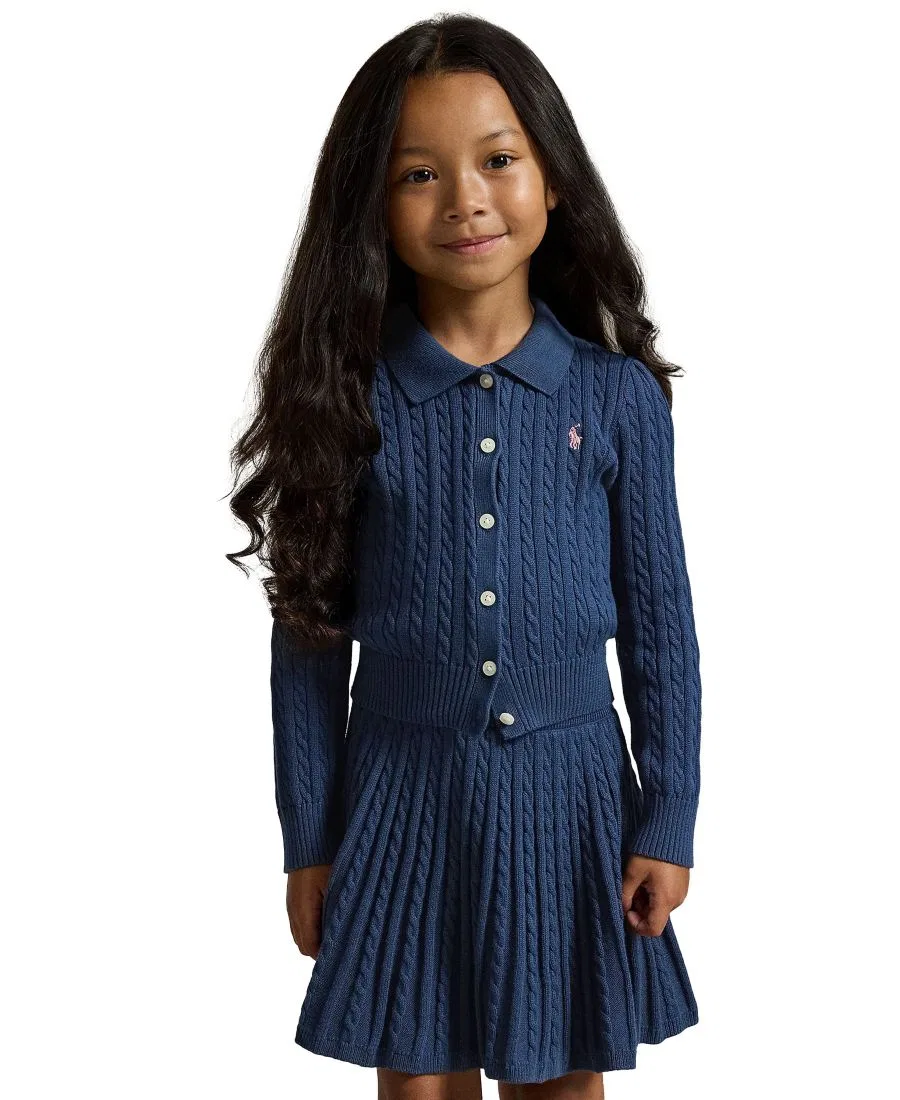 Комплект из джемпера-поло и юбки, с косами Polo Ralph Lauren, Rustic Navy