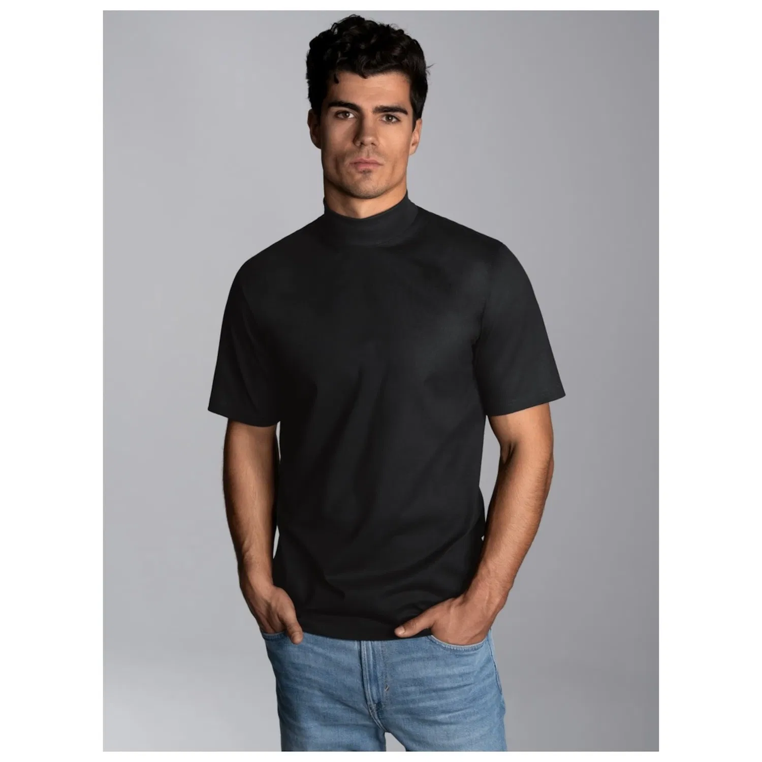Детская хлопковая футболка со стойкой Trigema, Black