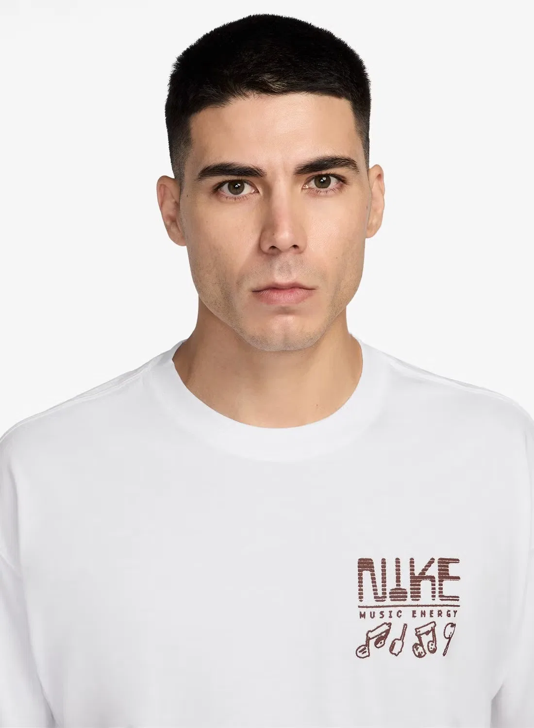 Футболка свободная с принтом Nsw Loose Swoosh Sounds Nike, белый — фото 3