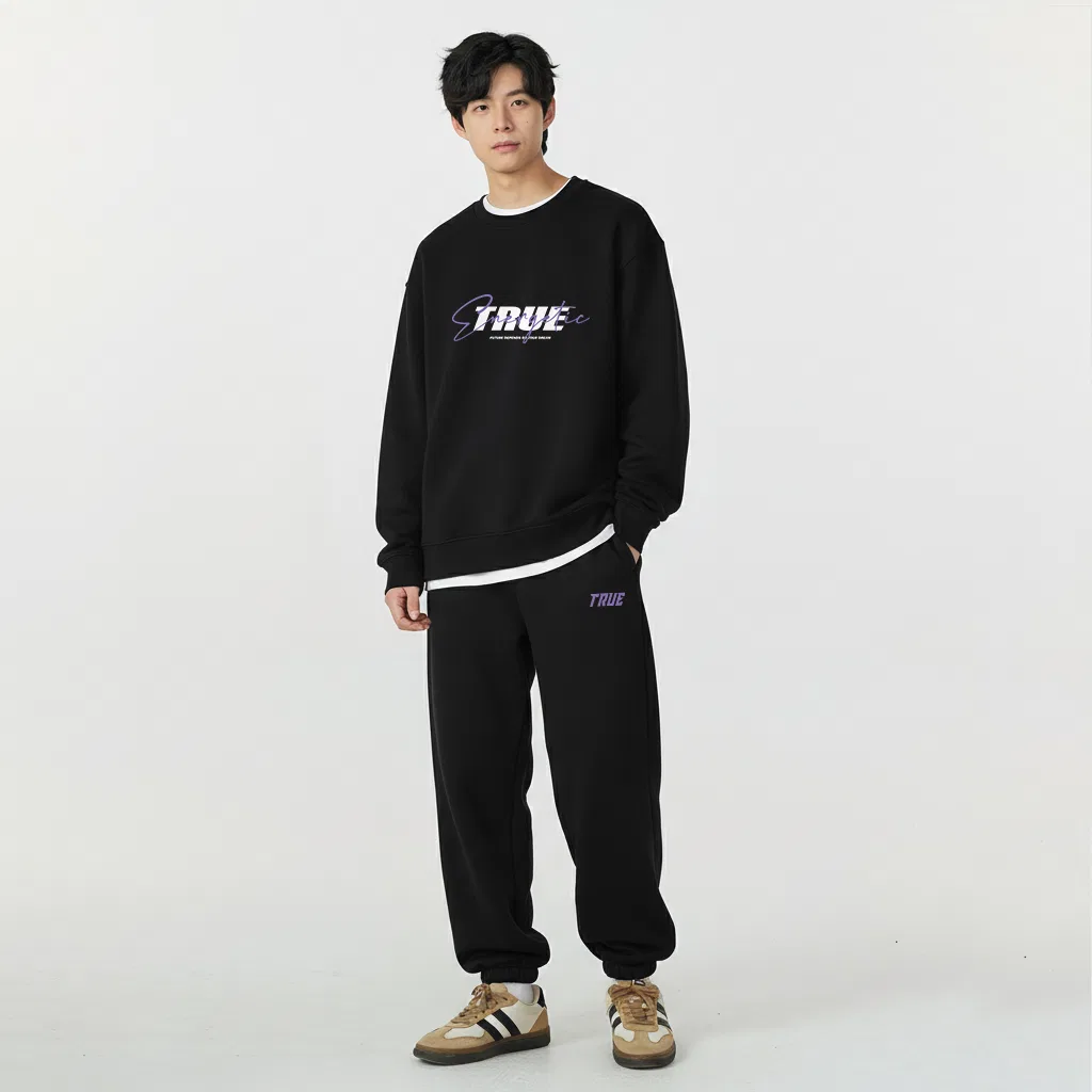 Детский комплект толстовок с флисовой подкладкой 2 шт MINISO, Light Beige + Dark Gray — фото 4