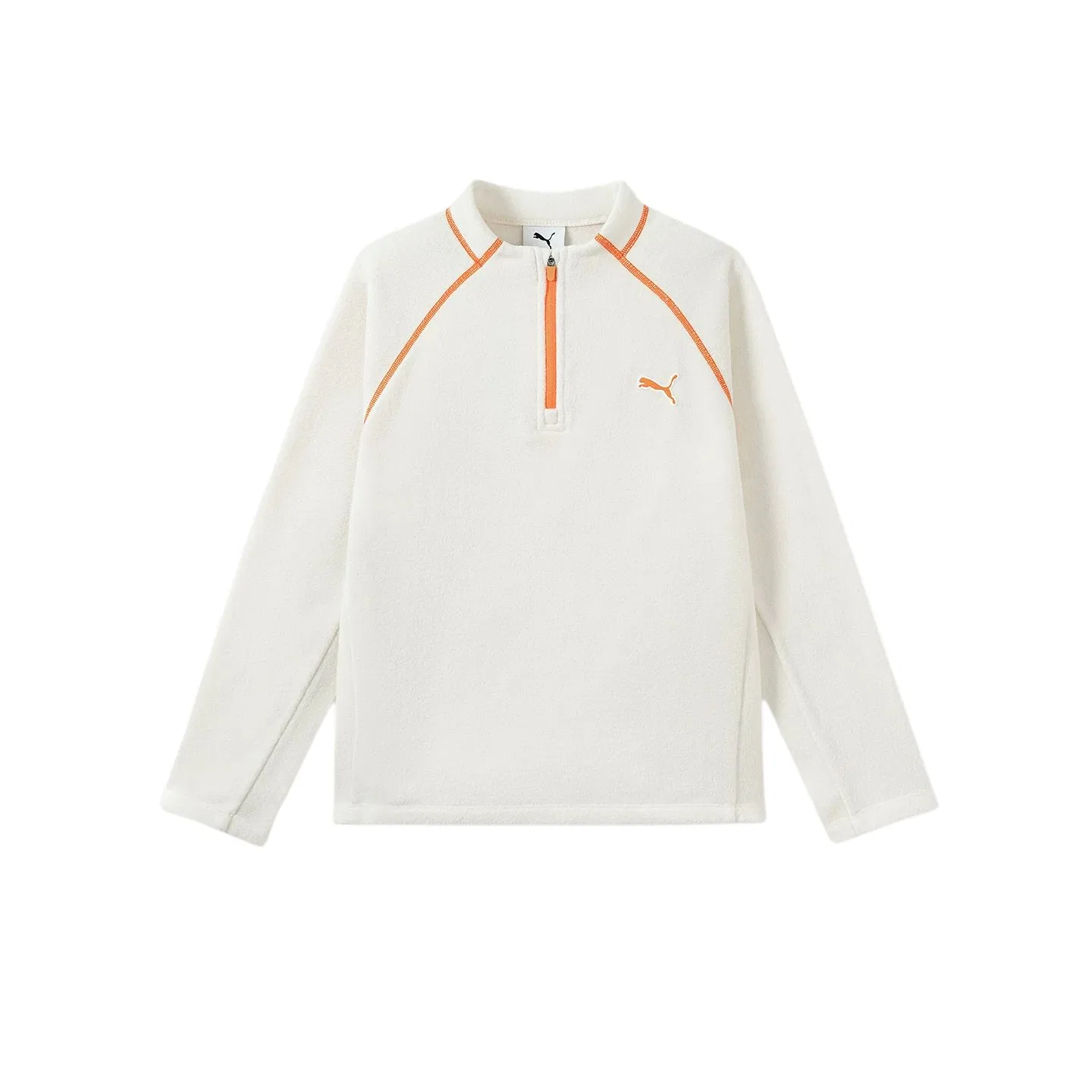 Детская футболка с воротником-стойкой PUMA, Ivory White