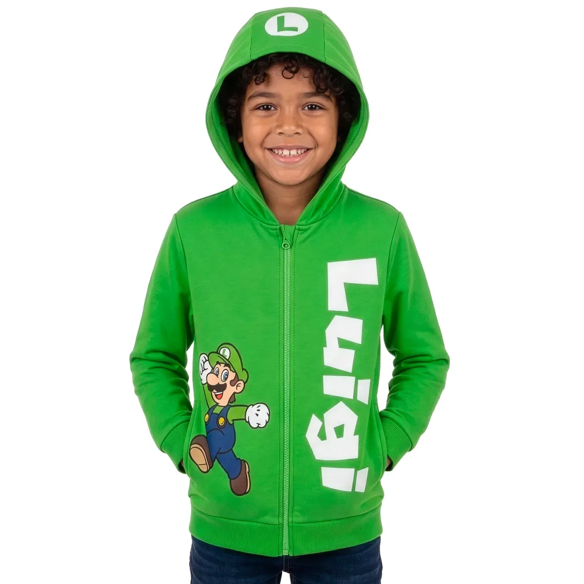Худи на молнии Luigi Super Mario, Green — фото 2