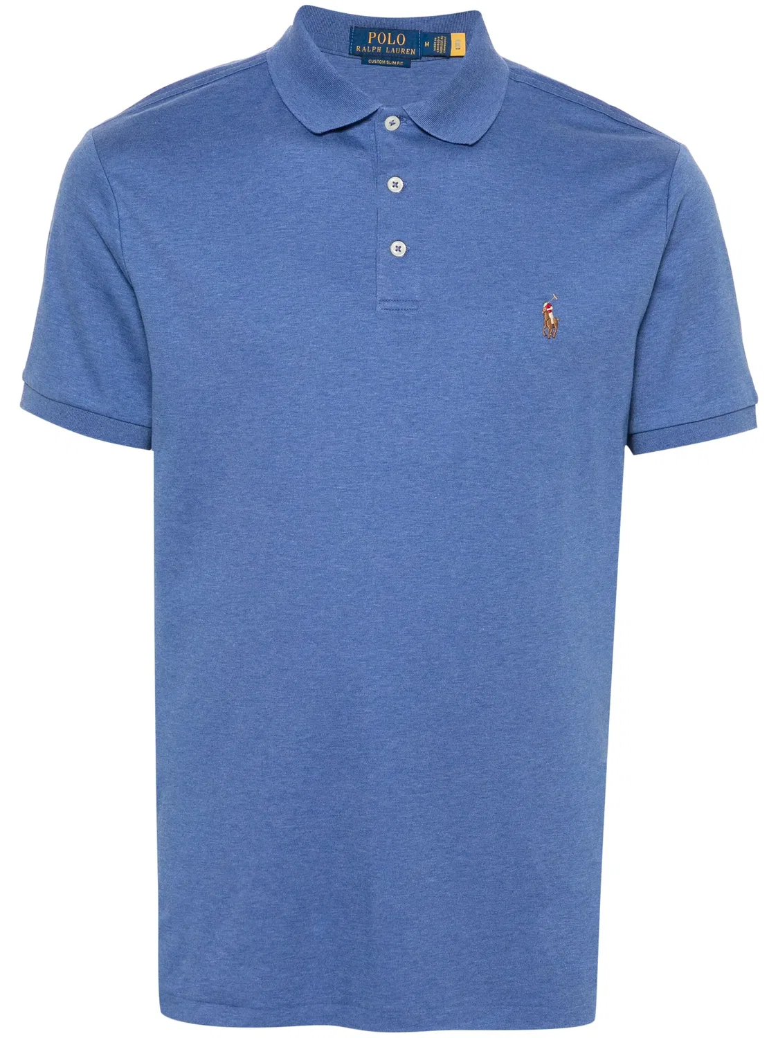 Поло с вышитым логотипом из хлопка Polo Ralph Lauren, синий
