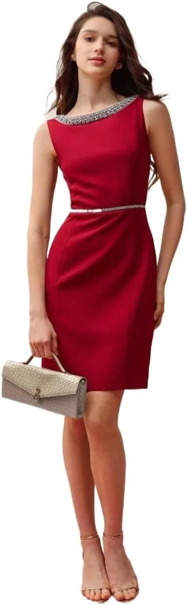 Женское мини-платье sleeveless classy fit, Burgundy