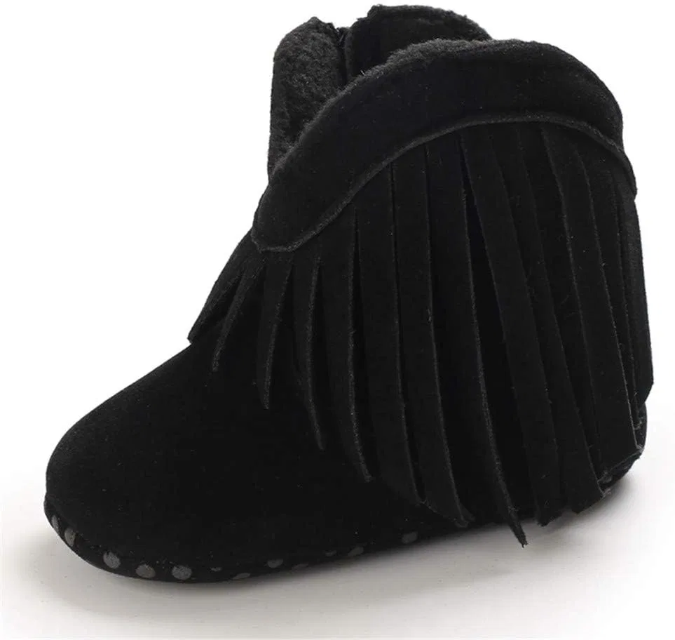 Детские сапоги для девочек с кисточками Meckior, Black