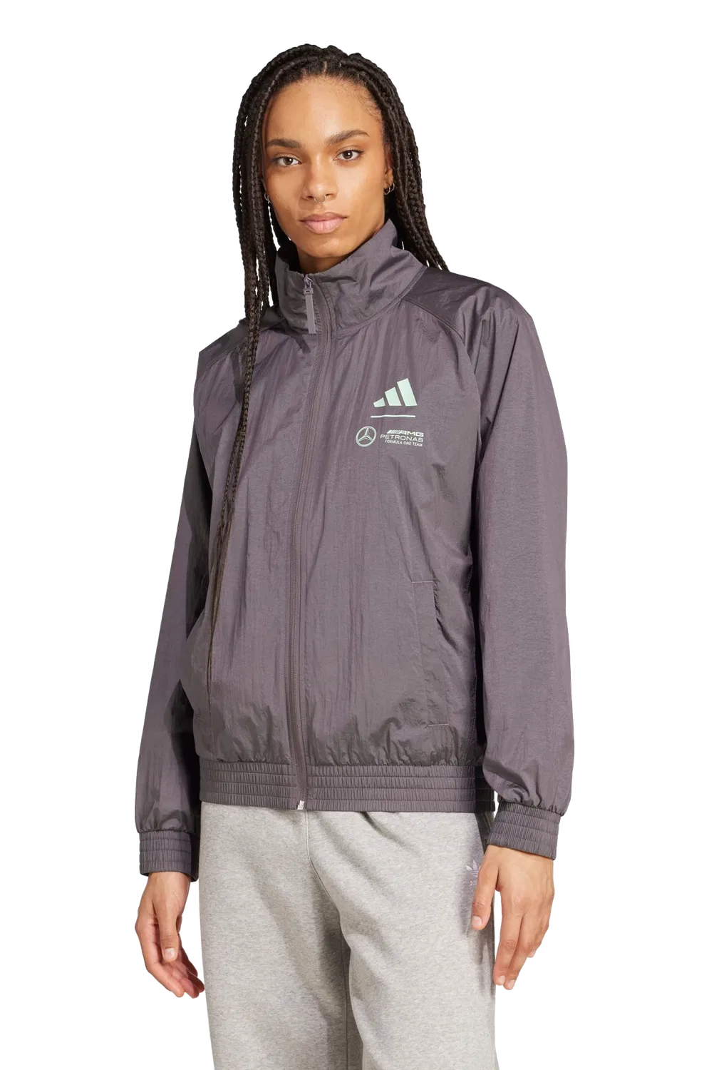 Женская тренировочная куртка Premium Woven Originals Adidas, серый — фото 2