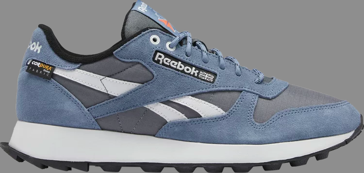 Кроссовки classic leather 'grey blue slate' Reebok, серый - фото