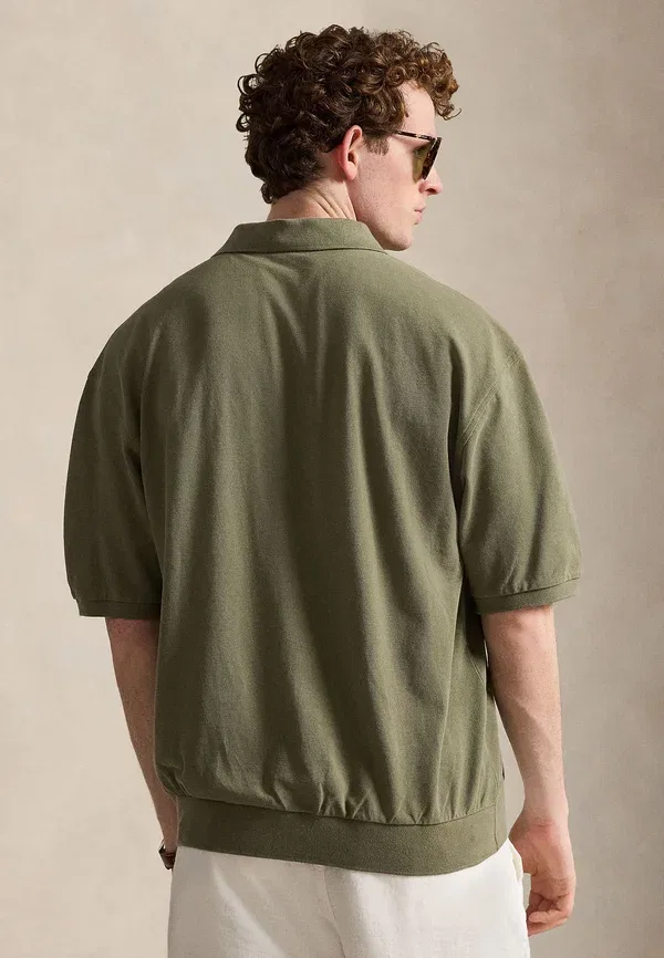 Рубашка из хлопка пике Polo Ralph Lauren, оливковый — фото 3