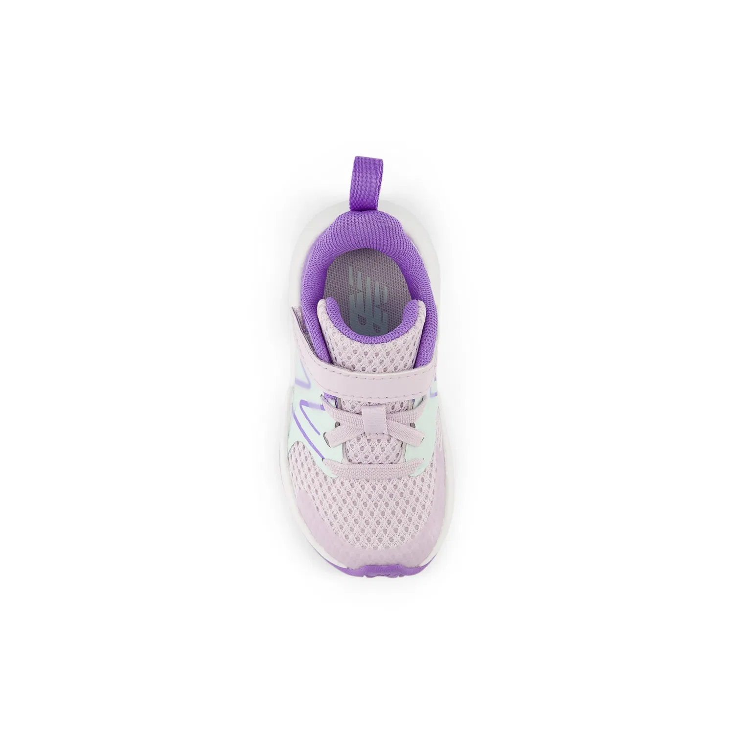 Детские кроссовки на шнурках с верхней застежкой Rave Run v2 Bungee Lace with Top Strap New Balance, Taro With Cosmic Jade And Violet Crush — фото 4