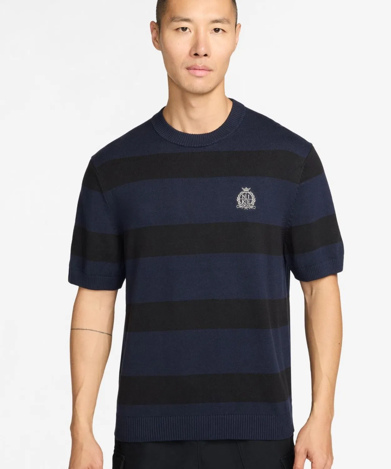 Мужской хлопковый свитер с коротким рукавом NIKE Club S/S Top NCC, Navy