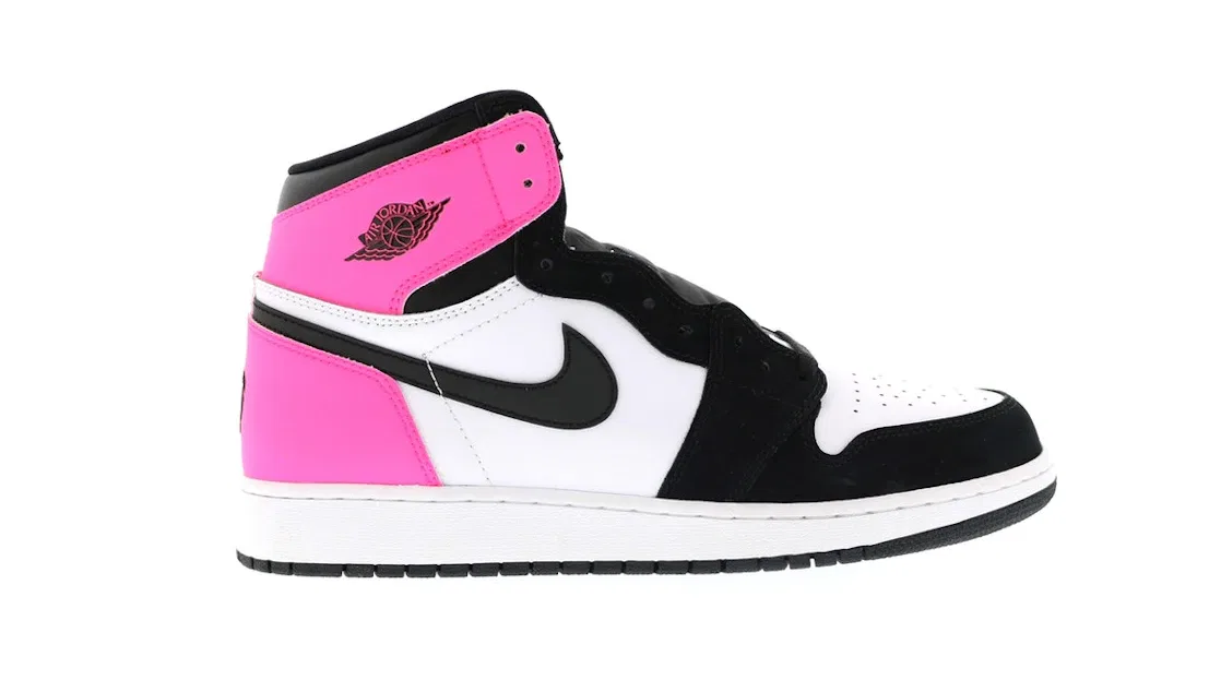 Детские кроссовки с контрастным дизайном Jordan 1 Retro, Black/Hyper Pink-White