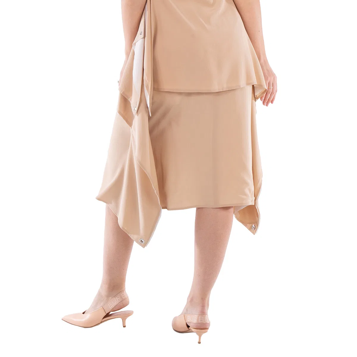 Юбка миди из шелка Thea Burberry, Soft Fawn — фото 3