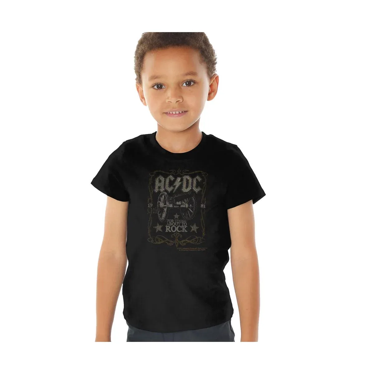 Детское футболка с принтом ACDC Rock Label AC/DC, Black