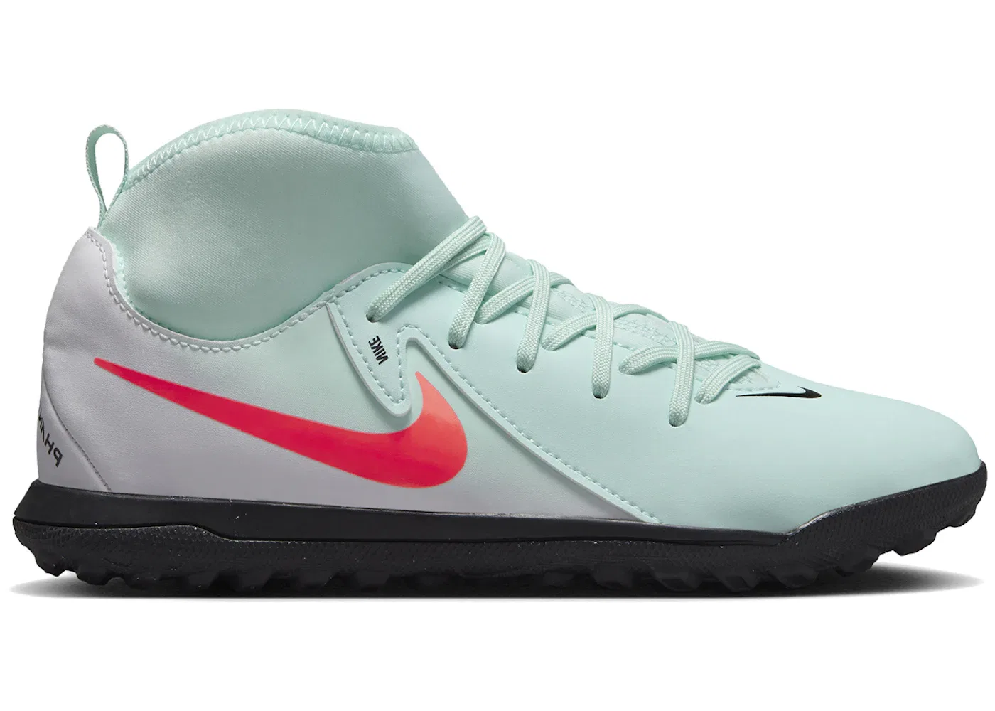 Детские бутсы с турфирмой Nike Phantom Luna 2 Club TF, Mint/Off Noir/Atomic Red