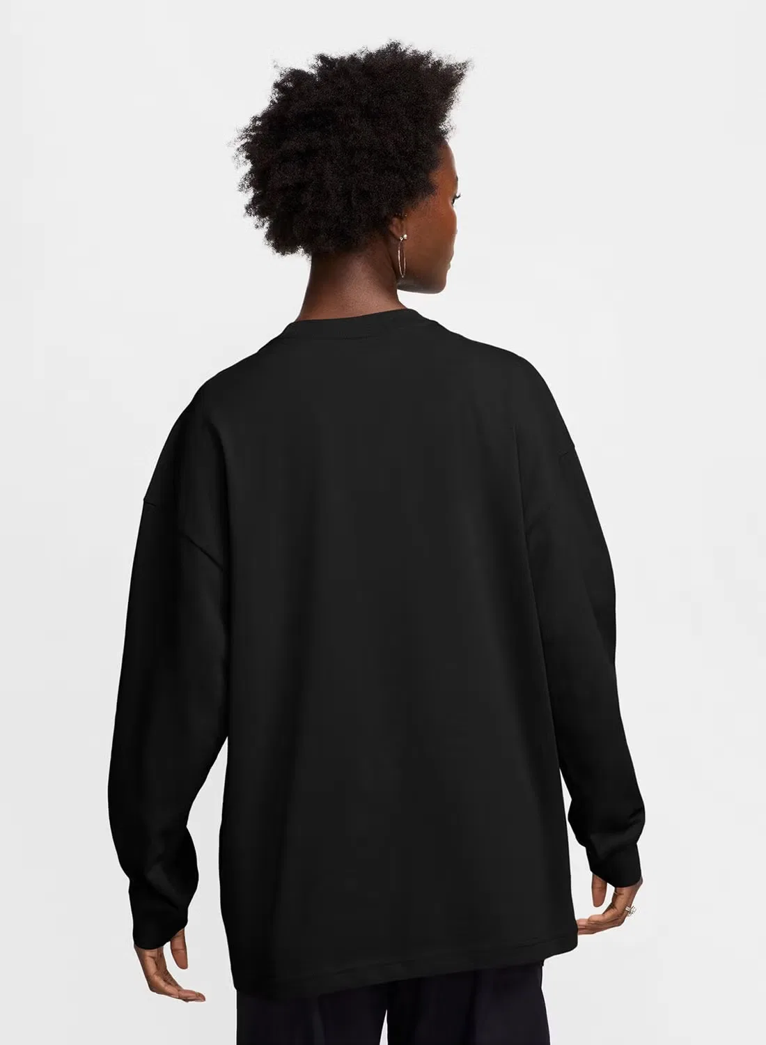 Футболка оверсайз с длинным рукавом Nsw Essential Nike, черный — фото 2