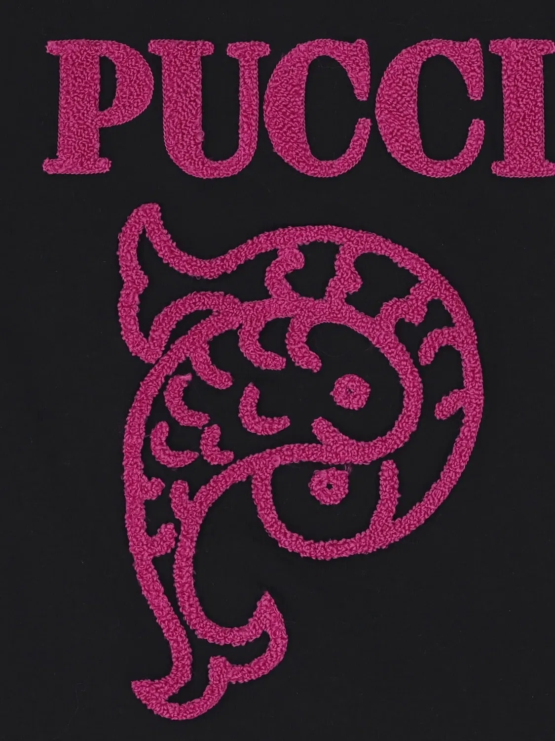 Футболка с вышивкой логотипа черная PUCCI, черный — фото 3