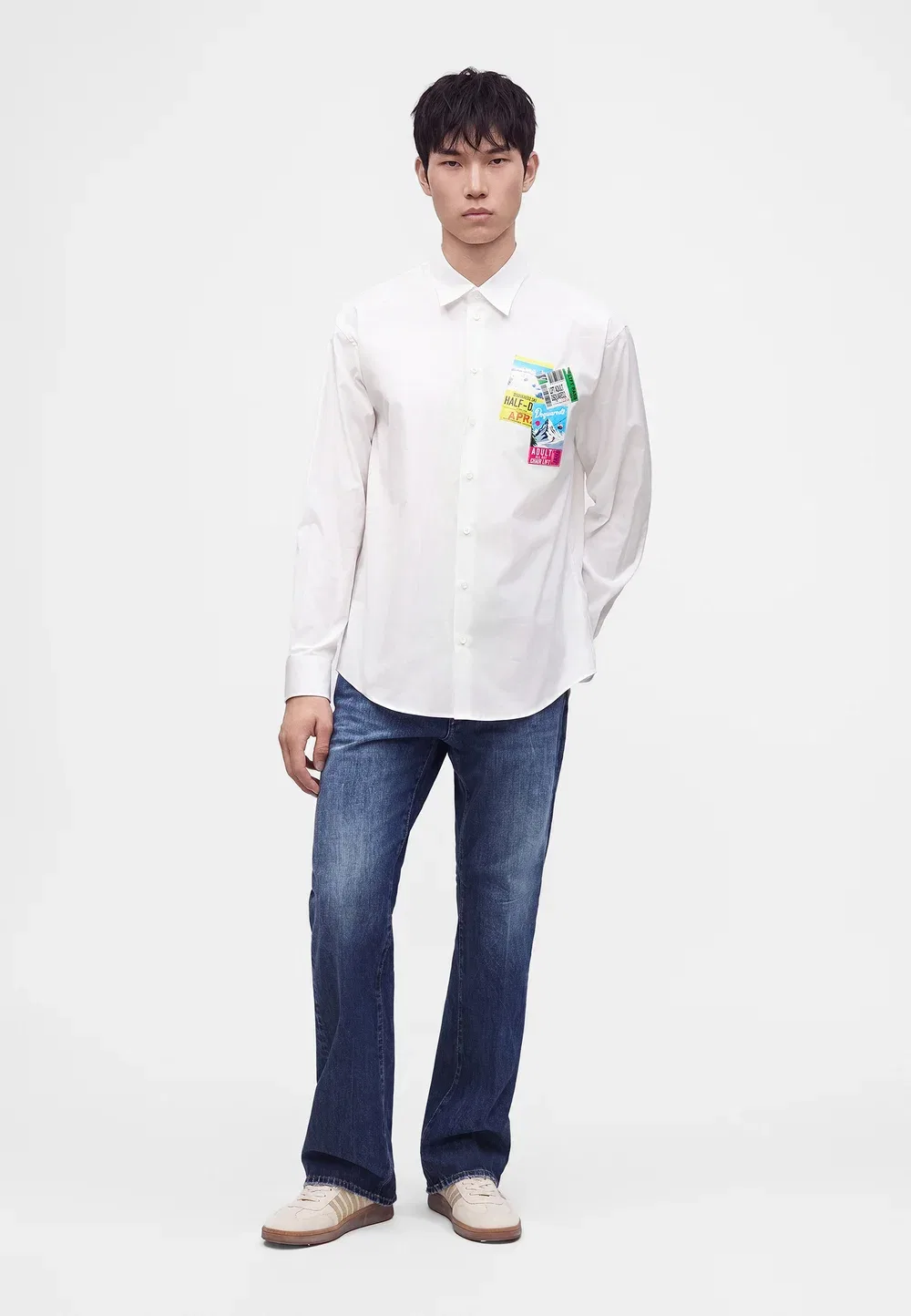 Рубашка с приспущенными плечами для ски-пасса - рубашка Dsquared2, White — фото 2