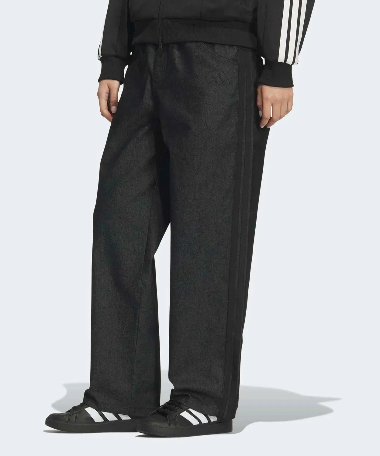 Женские джинсовые брюки свободного кроя Stadium Chrome Adidas, Black
