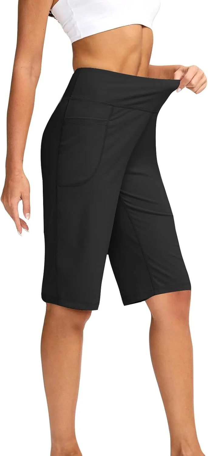 Капри для женщин летние эластичные с высокой талией — фото 4