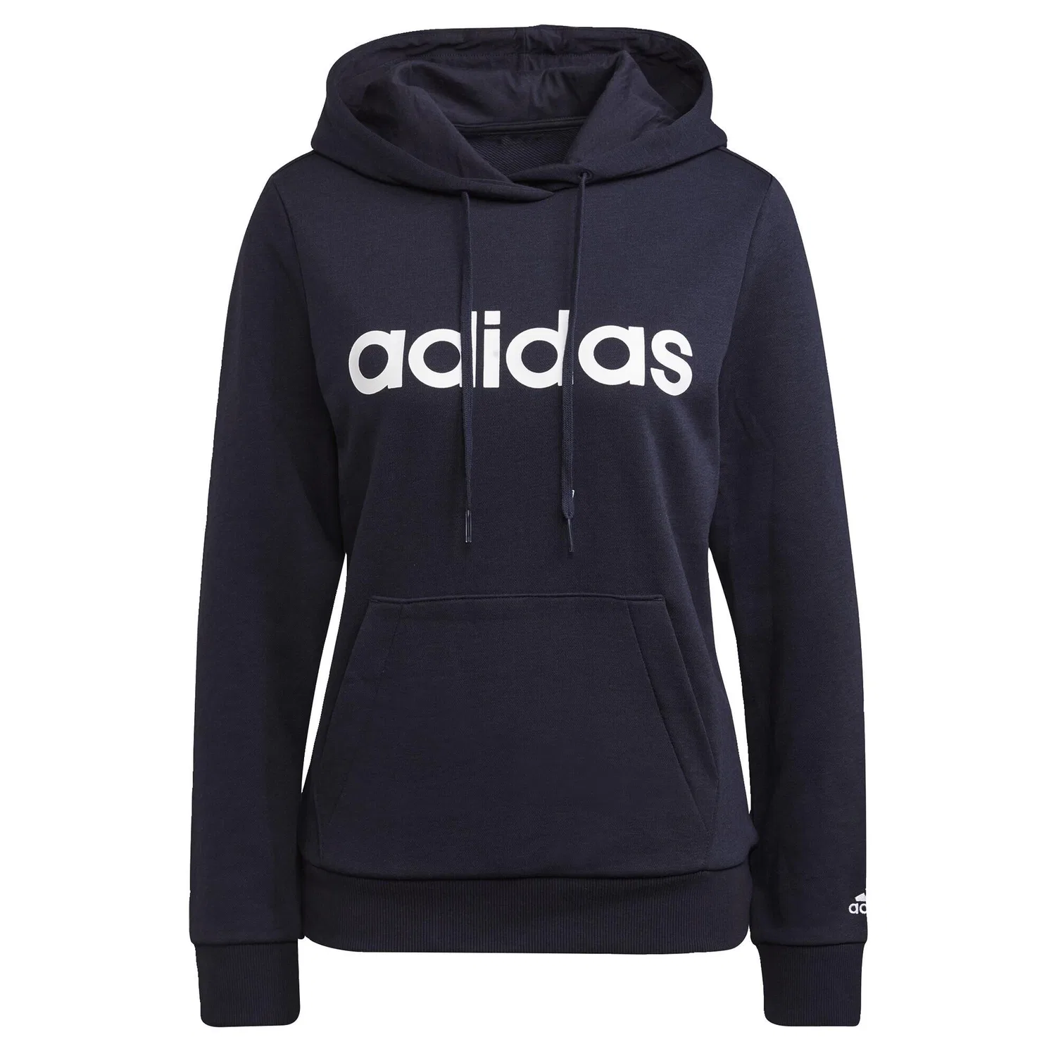Мужское худи с принтом Essentials Logo Hoodie Adidas, Petrolblau Weiss — фото 2