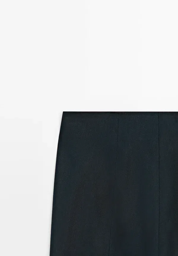 Брюки из льна Massimo Dutti Mottled Dark Blue, темно-синий — фото 4