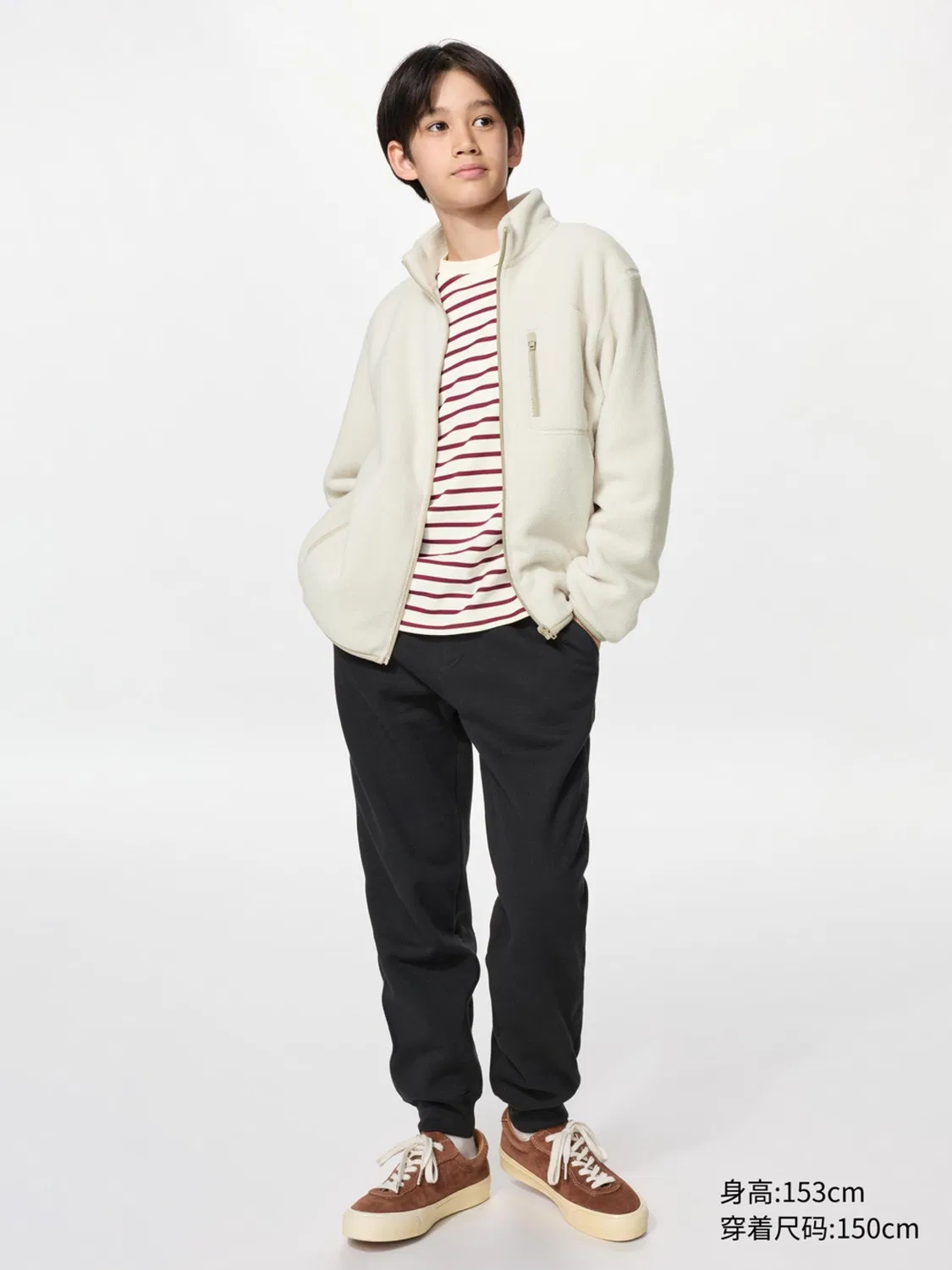 Детские утепленные спортивные штаны с имитацией овчины Uniqlo, светло-синий — фото 2