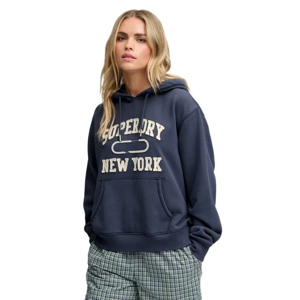 Женский укороченный худи с принтом Athletic Essentials Applique Superdry, Blue