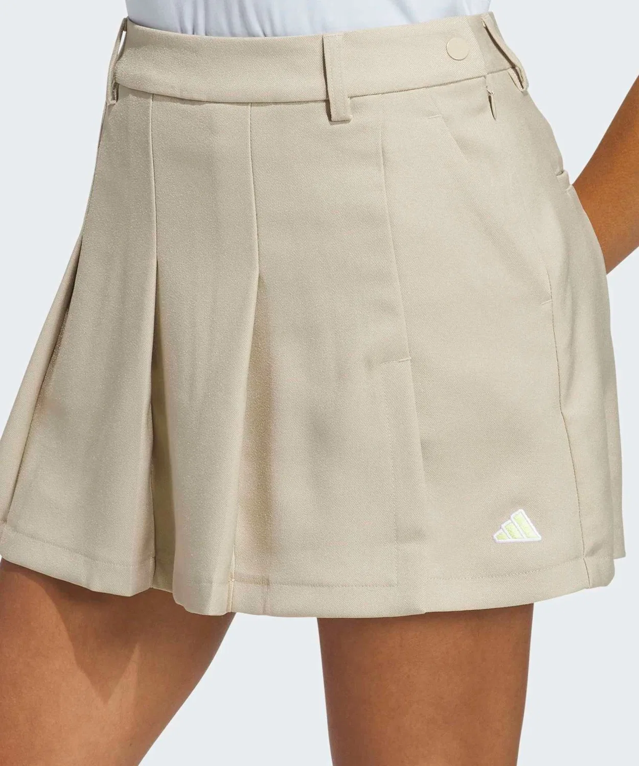 Женская юбка-гольф с плиссировкой и логотипом Adidas, Beige — фото 3
