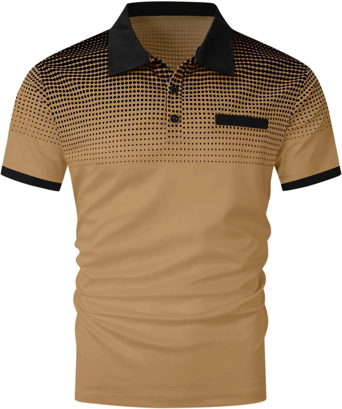 Мужская футболка с цветовым блоком Slim Fit Golf, Coffee — фото 4