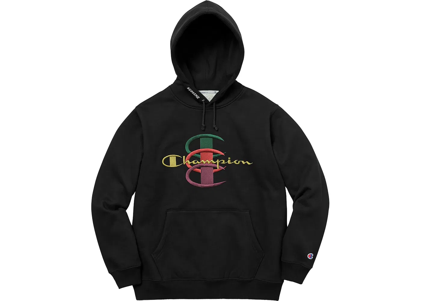 Мужская худи с принтом Champion Stacked C Supreme, Black