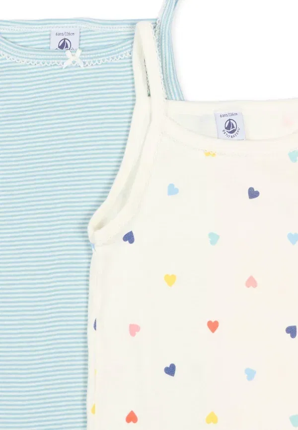 Комплект из 2 футболок на бретелях из хлопка Petit Bateau, multi-coloured, мультиколор — фото 4