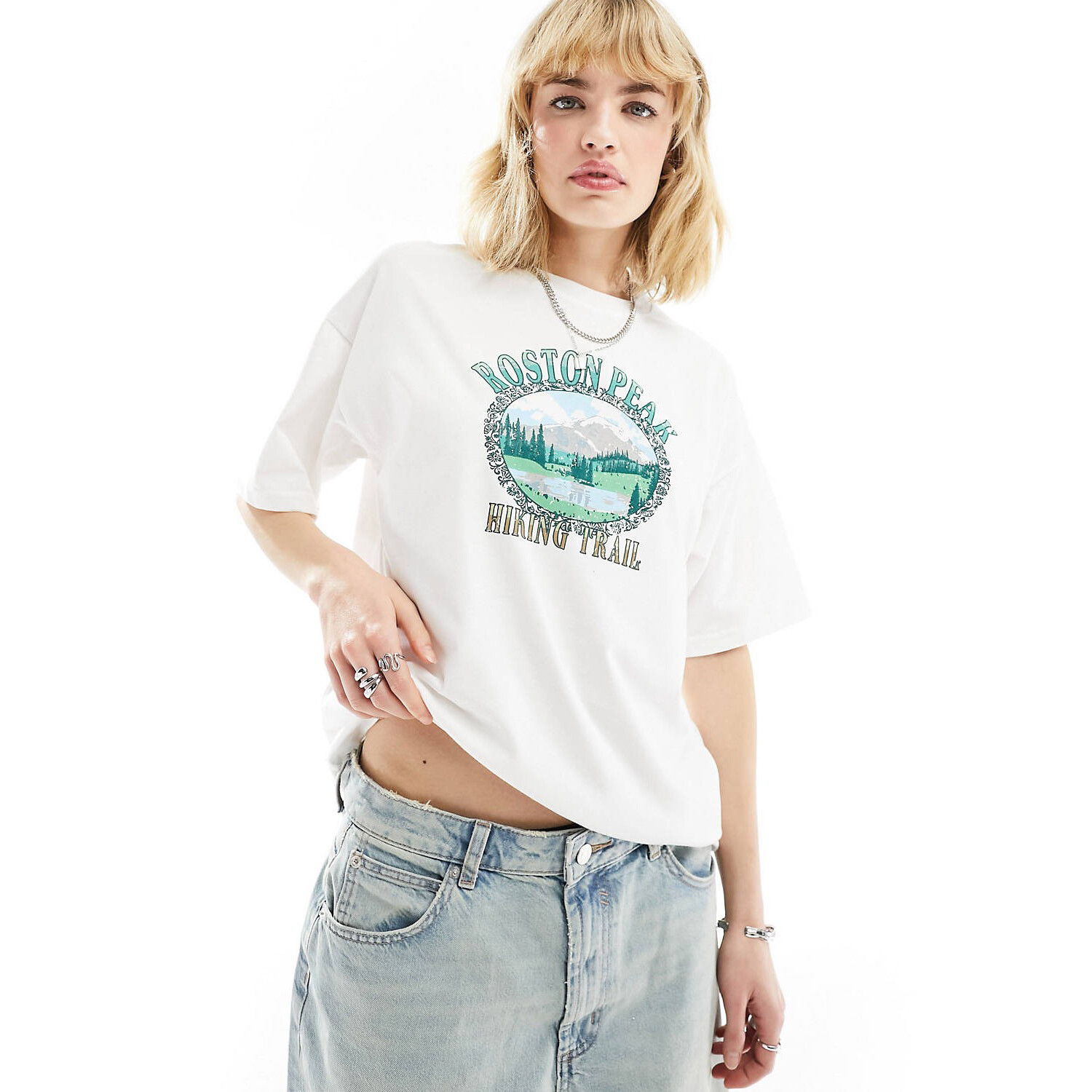 

Футболка Daisy Street Relaxed With Boston Peak print, белый