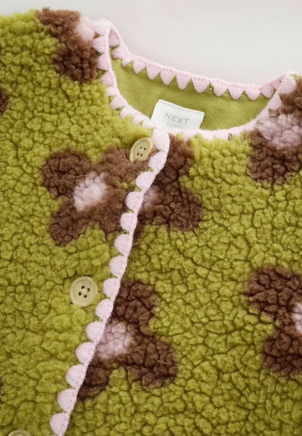 Куртка стандартного кроя - детская куртка - флисовая куртка Next, Citrine Floral Borg Button Through — фото 2