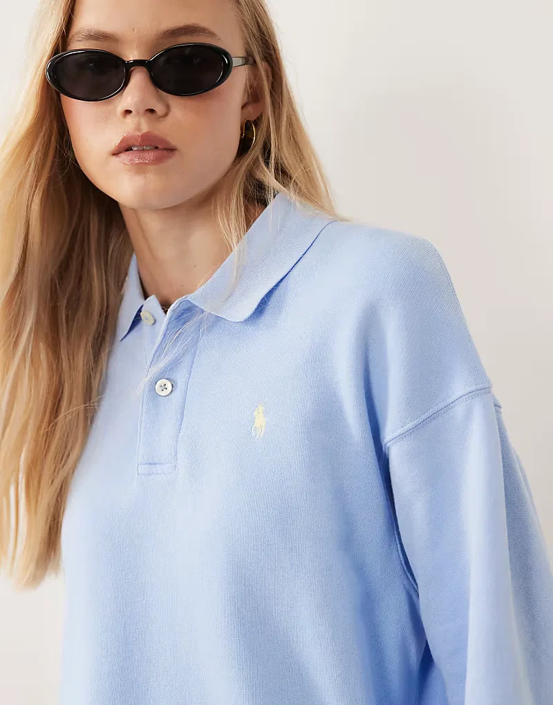Вязаная толстовка Polo Ralph Lauren нежно-голубой — фото 2