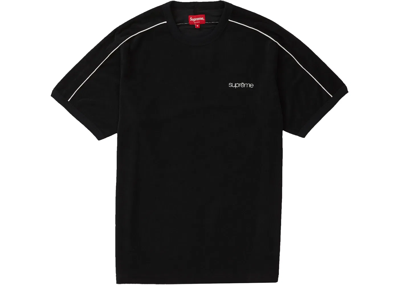 Мужская футболка с полосками на плечах Supreme, Black