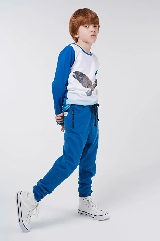 Детские спортивные штаны для мальчиков скинни Brz Kids, Blue — фото 2