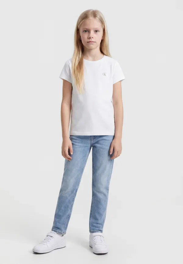 Набор из двух футболок с монологом Slim Monologo Calvin Klein Jeans, белый/персиковый