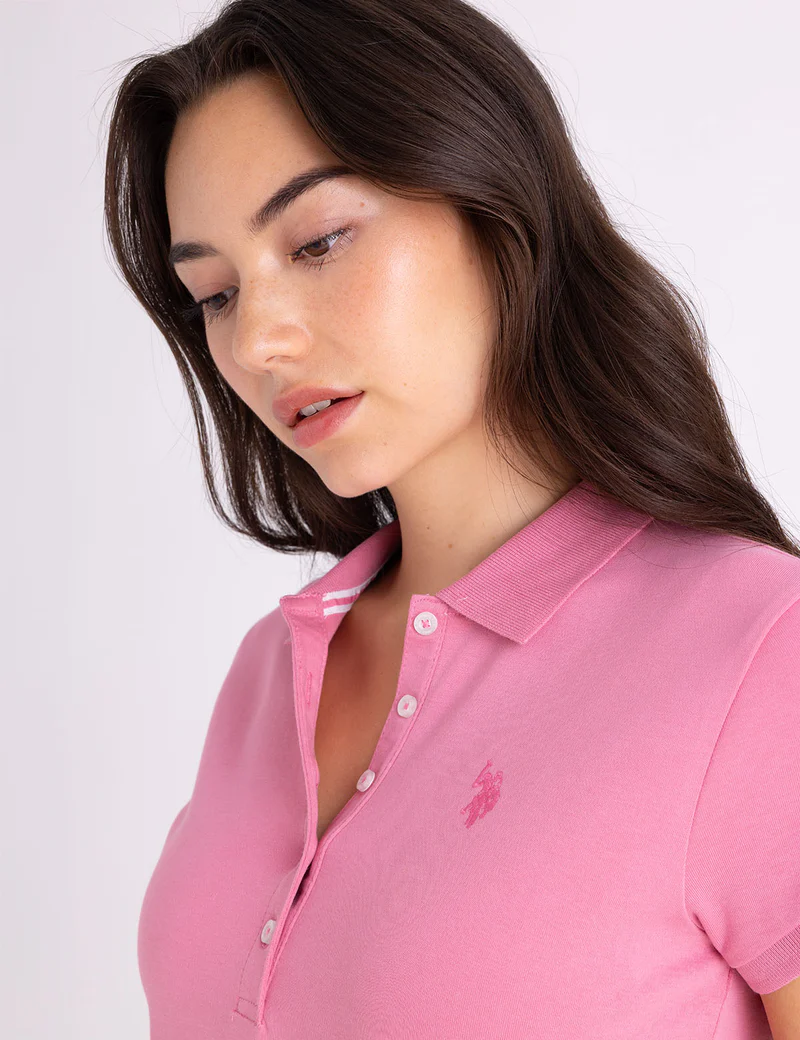Платье-футболка U.S. Polo Assn Slim Fit Polo, розовый — фото 2