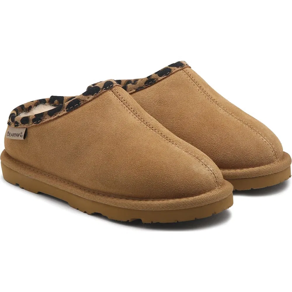 Детские тапочки Tabitha Bearpaw, Iced Coffee/Leopard