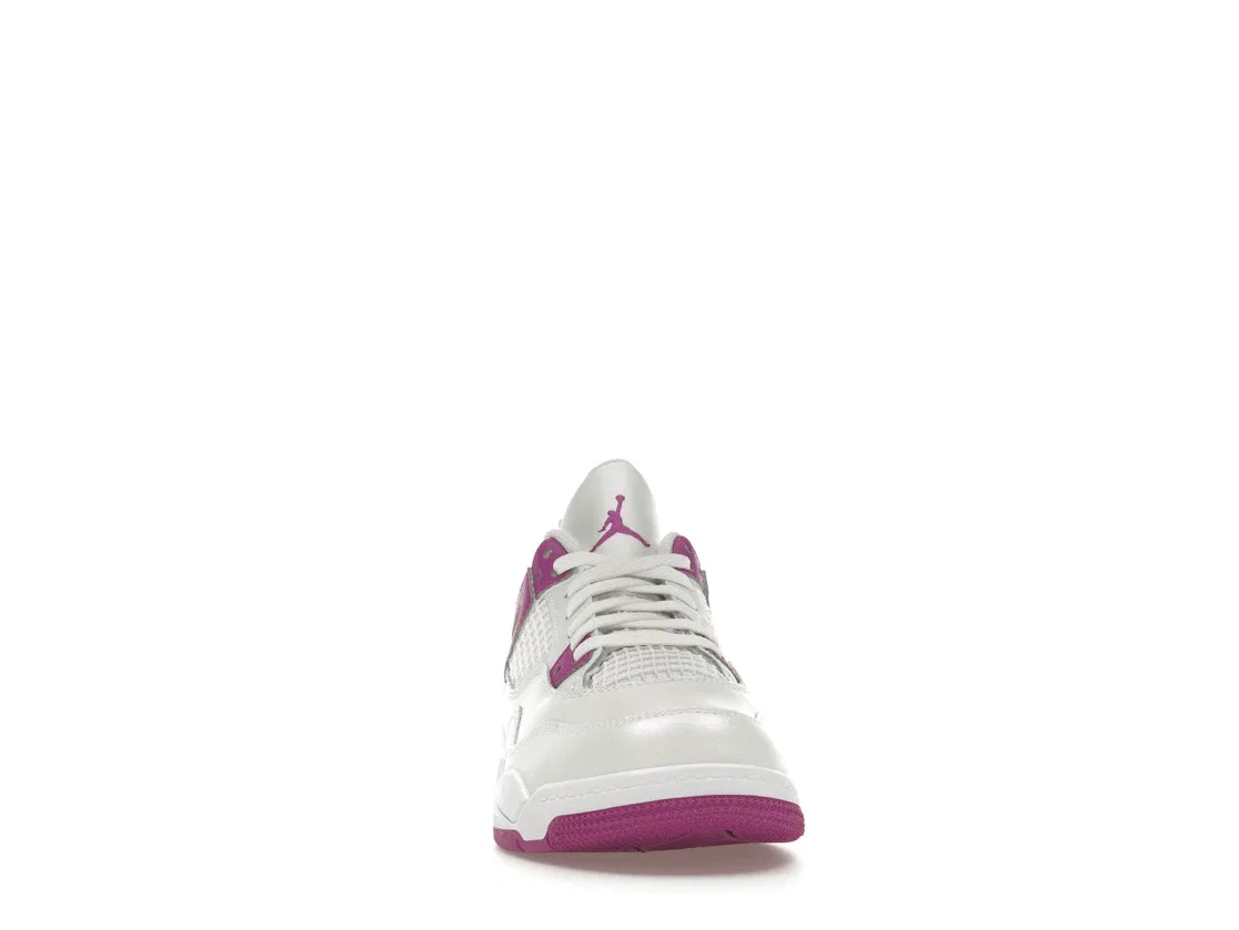 Детское кроссовки с высоким верхом Jordan 4 Retro Jordan, White/Hyper Violet — фото 2