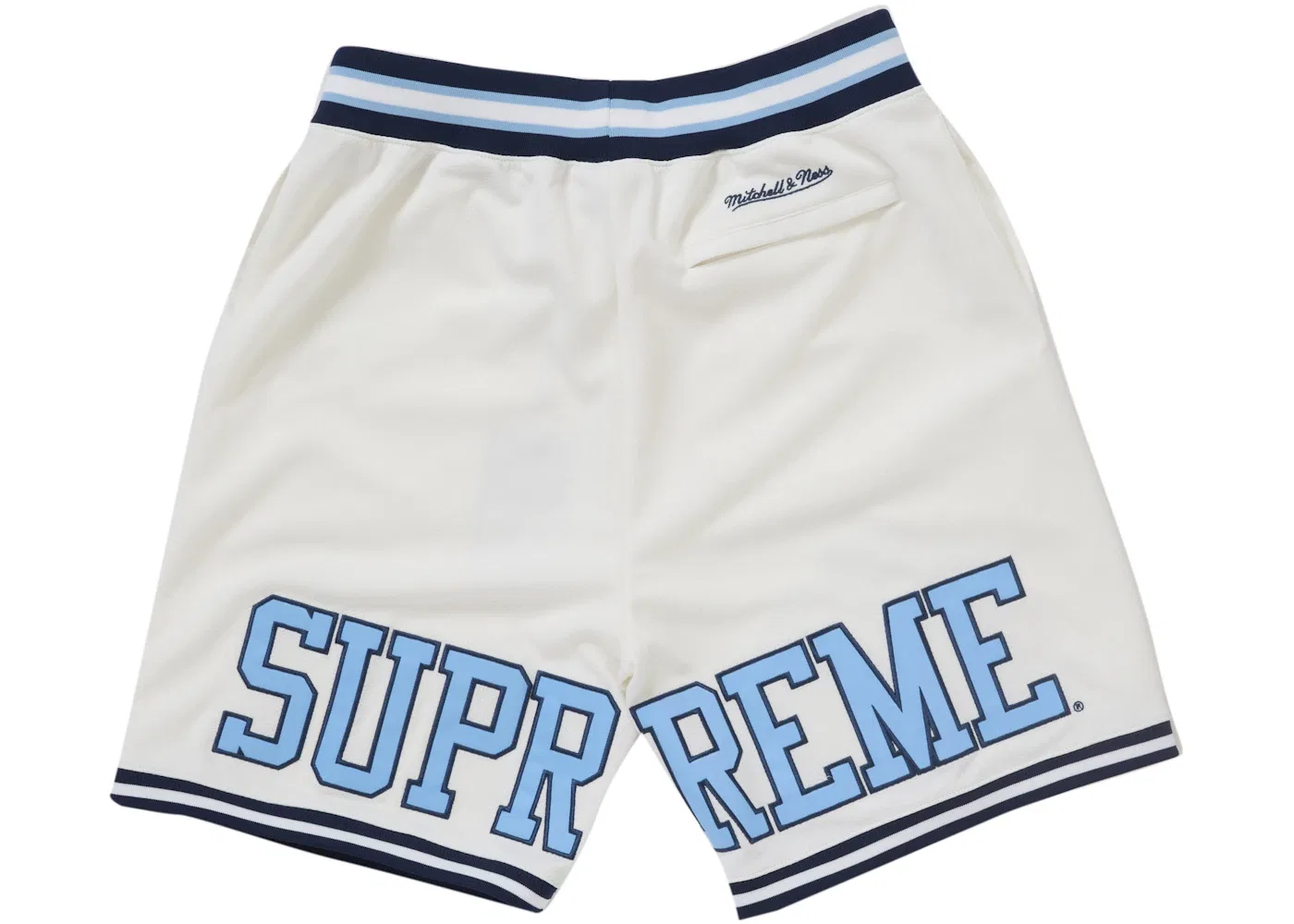 Мужские шорты с принтом Supreme Mitchell & Ness NCAA Basketball Short White — фото 2