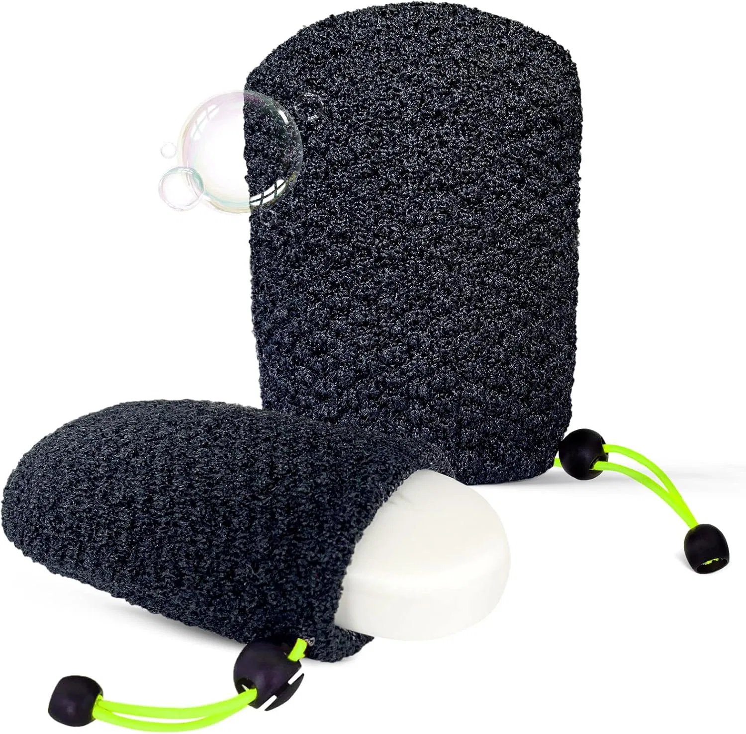 Эксфолиирующая мочалка для душа MIG4U, 2 шт, Bamboo Body Scrubber, Black