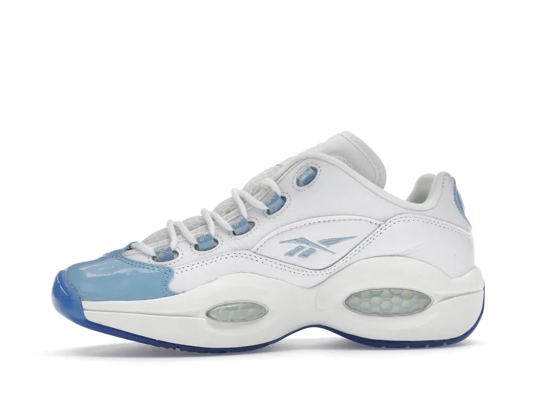 Детские кроссовки с мыском из патентованной кожи Reebok Question Low, White/Blue/Ice — фото 3
