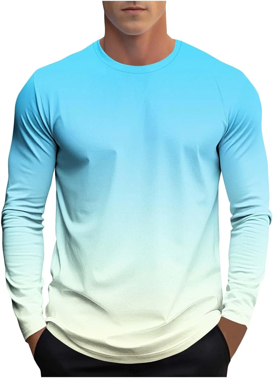 Мужская футболка оверсайз с градиентным принтом, Light Blue