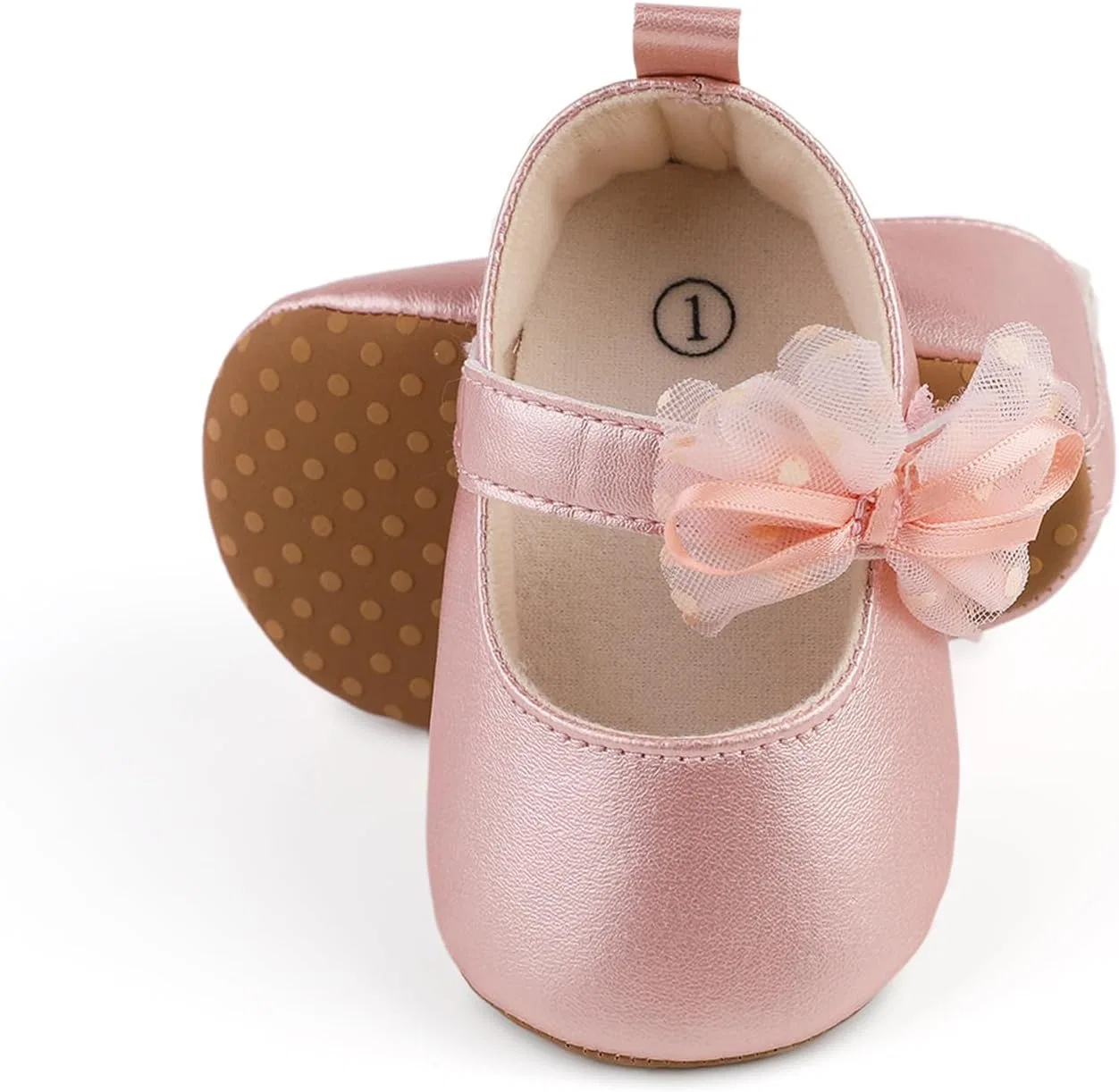 Детские туфли для девочек с бантом YPLOJOUO, Pink — фото 3